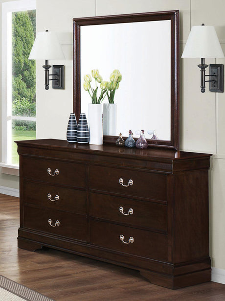 Louis Philippe Eastern King Panel Sleigh Bed Cappuccino - Ella Furniture