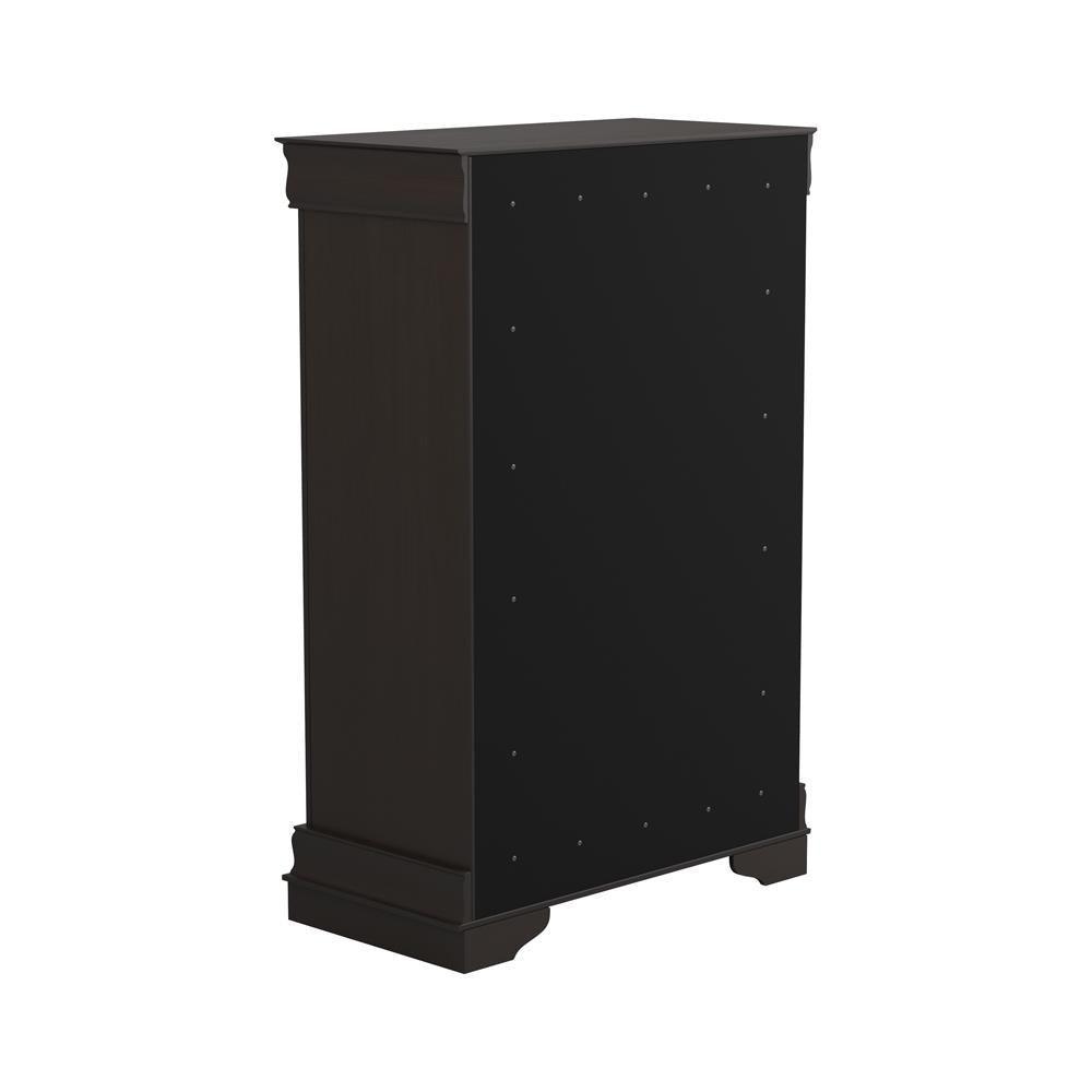 Louis Philippe 5-Drawer Chest With Silver Bails Cappuccino - Ella Furniture