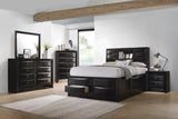 Briana Queen Platform Storage Bed Black - Ella Furniture