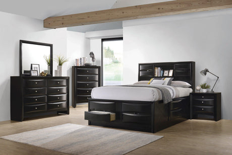 Briana Queen Platform Storage Bed Black - Ella Furniture