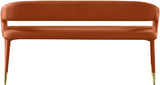 Destiny Cognac Velvet Bench - Ella Furniture