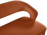 Destiny Cognac Velvet Bench - Ella Furniture