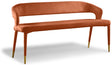 Destiny Cognac Velvet Bench - Ella Furniture