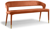 Destiny Cognac Velvet Bench - Ella Furniture