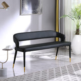 Destiny Black Faux Leather Bench - Ella Furniture