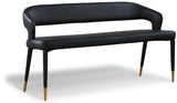 Destiny Black Faux Leather Bench - Ella Furniture