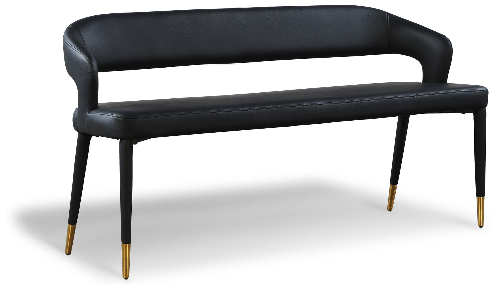Destiny Black Faux Leather Bench - Ella Furniture