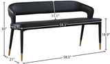 Destiny Black Faux Leather Bench - Ella Furniture