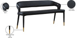 Destiny Black Faux Leather Bench - Ella Furniture