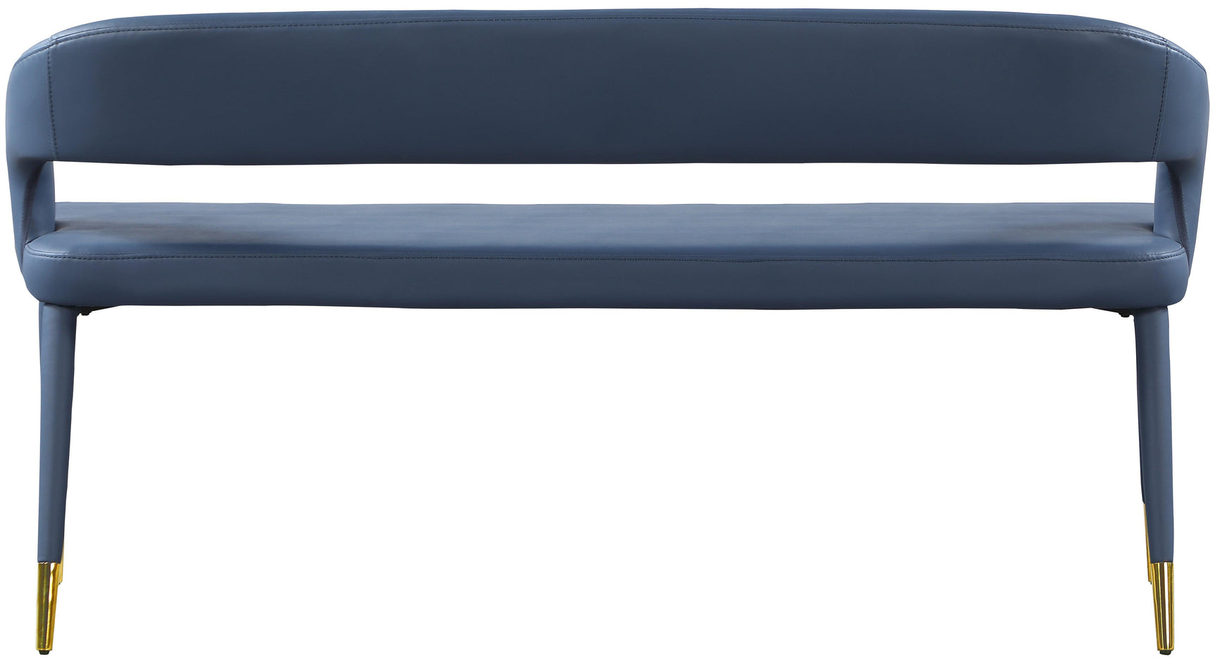 Destiny Blue Faux Leather Bench - Ella Furniture