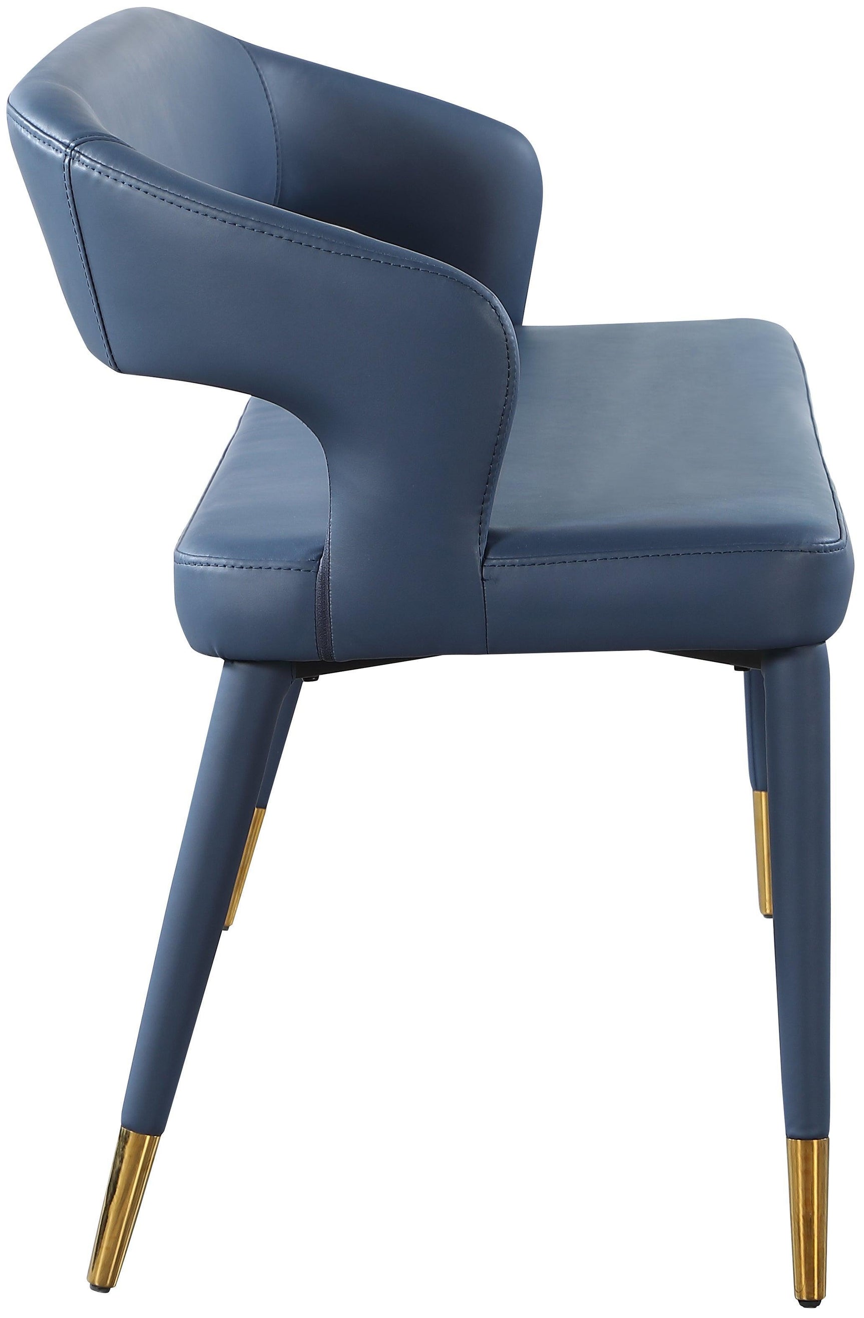 Destiny Blue Faux Leather Bench - Ella Furniture