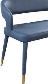 Destiny Blue Faux Leather Bench - Ella Furniture