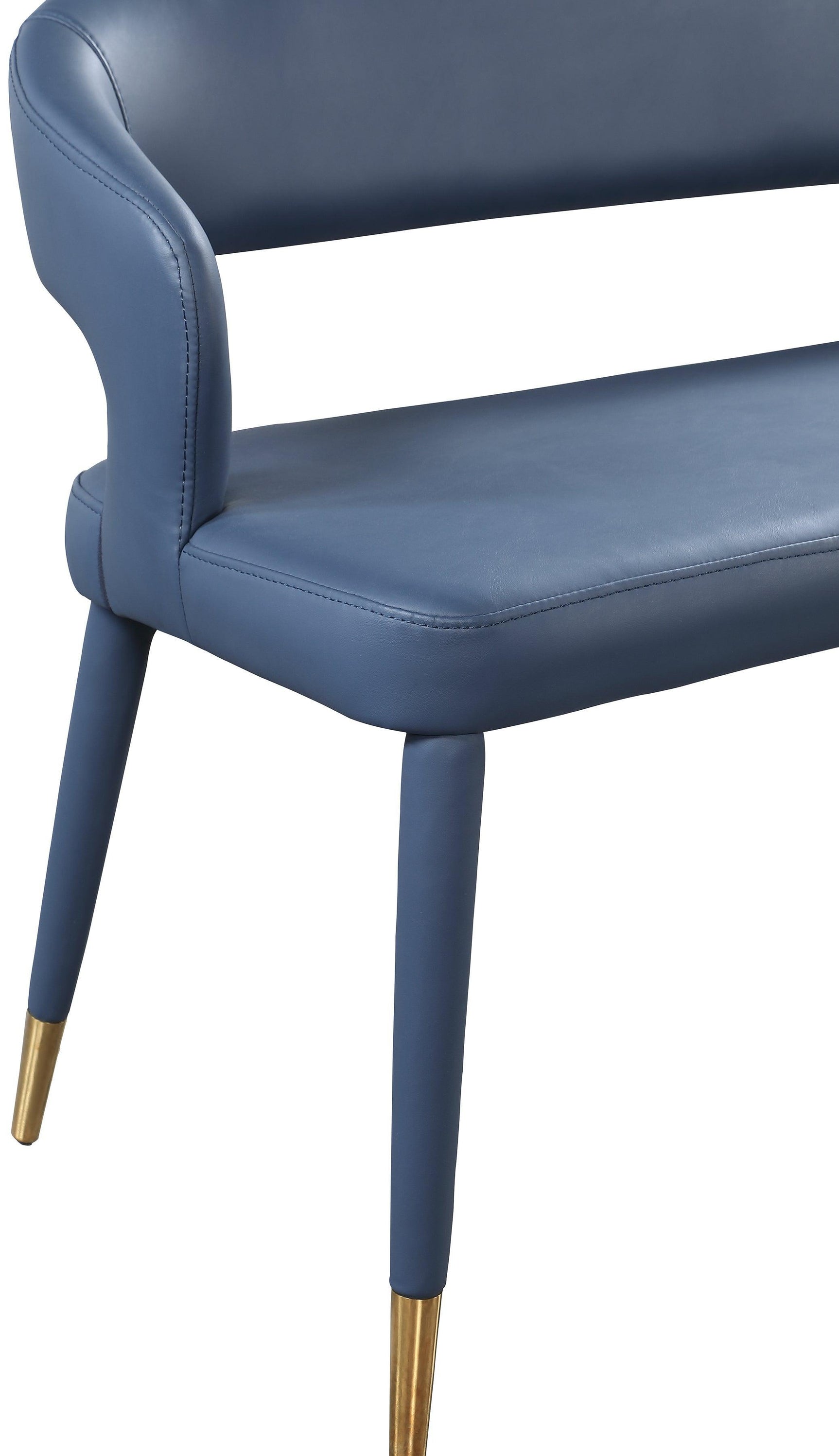 Destiny Blue Faux Leather Bench - Ella Furniture