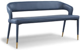 Destiny Blue Faux Leather Bench - Ella Furniture