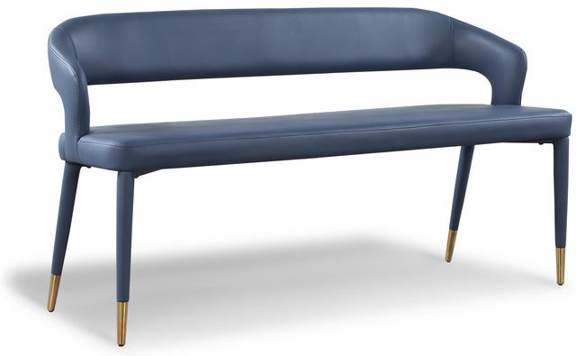 Destiny Blue Faux Leather Bench - Ella Furniture