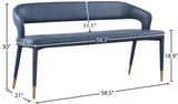 Destiny Blue Faux Leather Bench - Ella Furniture