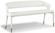 Destiny White Faux Leather Bench - Ella Furniture