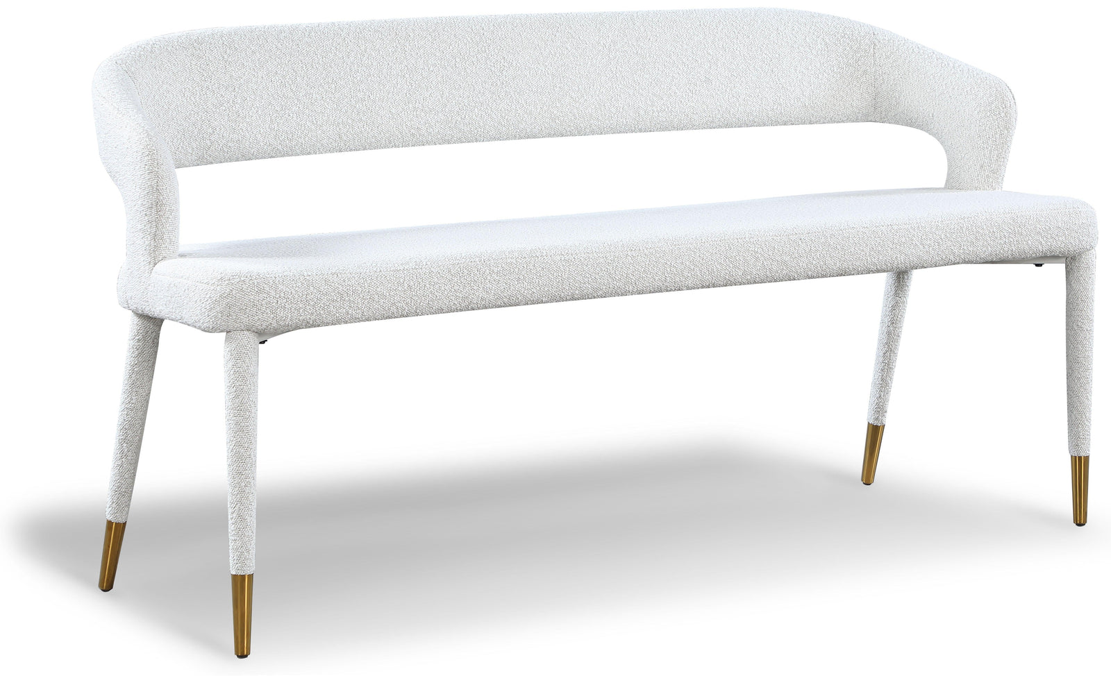 Destiny Cream Boucle Fabric Bench - Ella Furniture