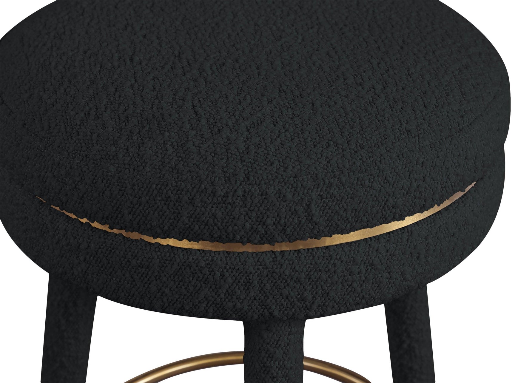 Coral Black Boucle Fabric Counter Stool - Ella Furniture