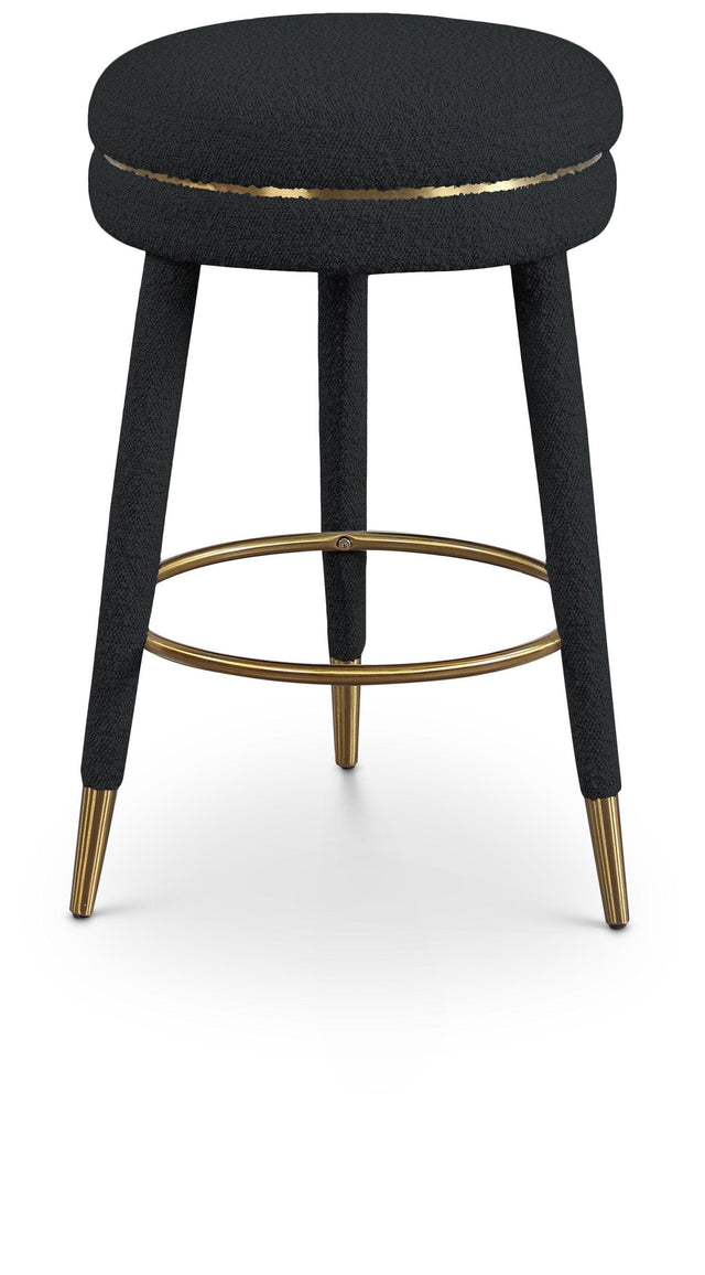 Coral Black Boucle Fabric Counter Stool - Ella Furniture