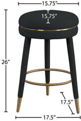 Coral Black Boucle Fabric Counter Stool - Ella Furniture