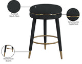Coral Black Boucle Fabric Counter Stool - Ella Furniture