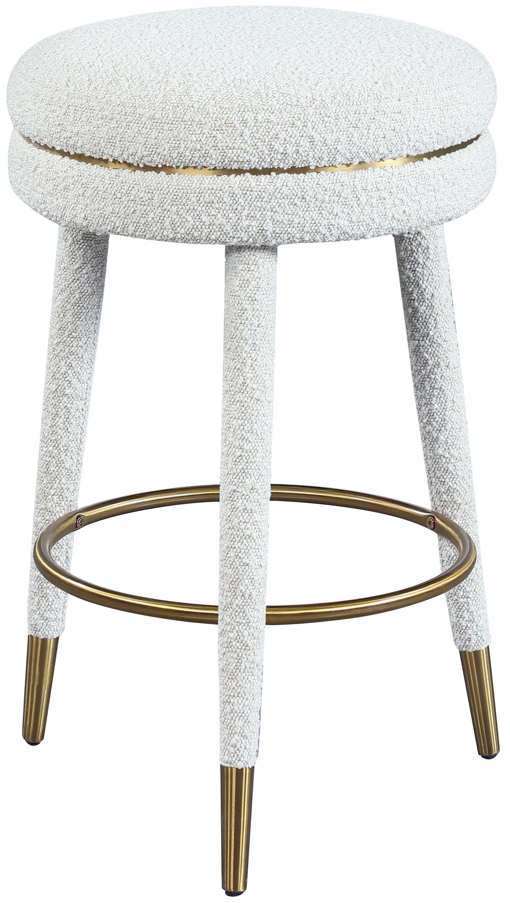 Coral Cream Boucle Fabric Counter Stool - Ella Furniture