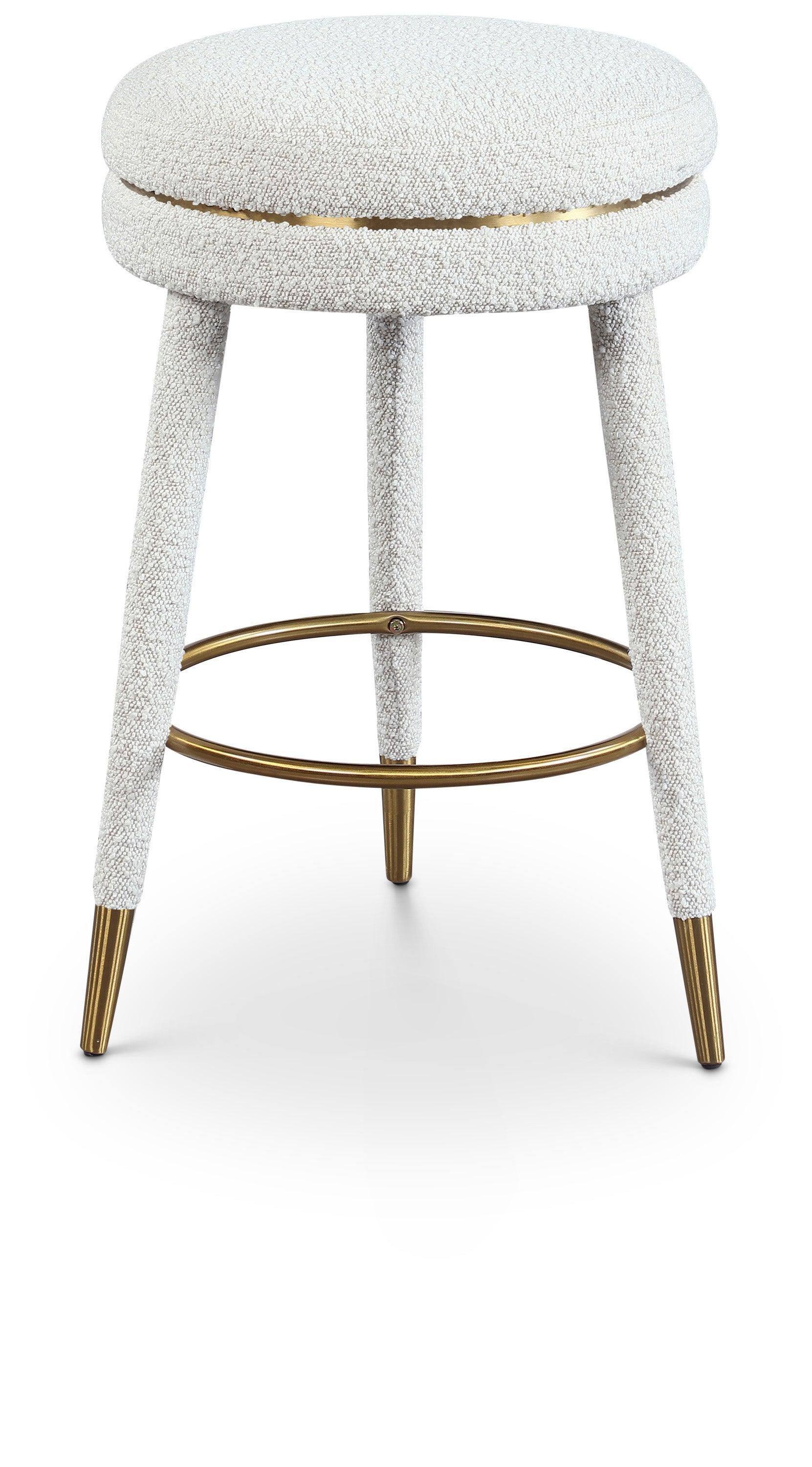 Coral Cream Boucle Fabric Counter Stool - Ella Furniture