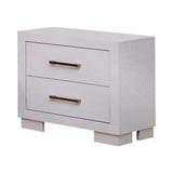 Jessica Queen Platform Bed With Rail Seating White - Ella Furniture