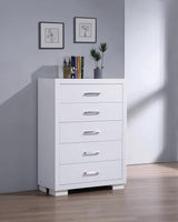 Jessica Queen Platform Bed With Rail Seating White - Ella Furniture