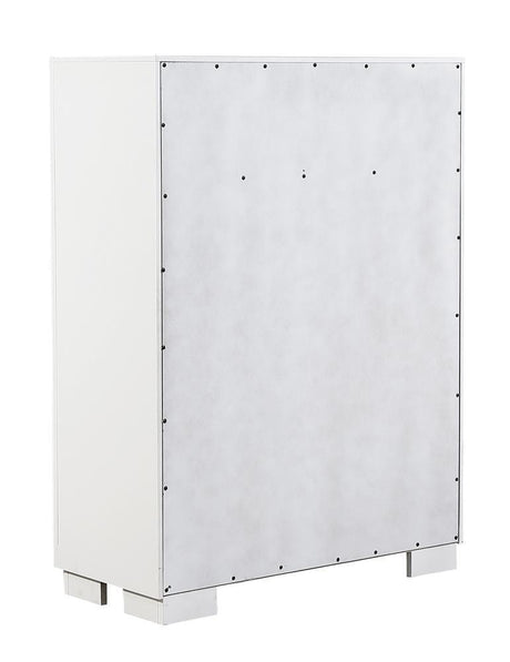 Jessica 5-Drawer Chest White - Ella Furniture