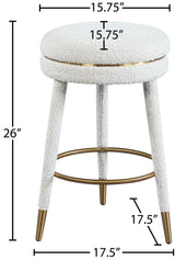 Coral Cream Boucle Fabric Counter Stool - Ella Furniture