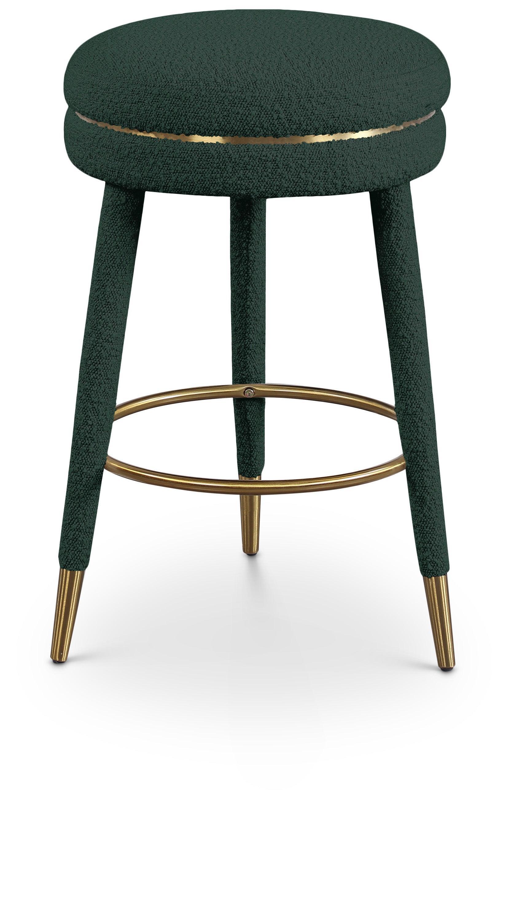 Coral Green Boucle Fabric Counter Stool - Ella Furniture