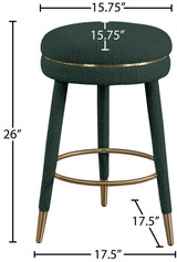Coral Green Boucle Fabric Counter Stool - Ella Furniture