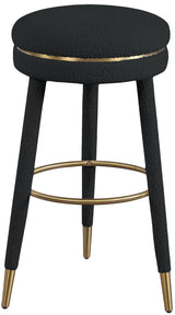 Coral Black Boucle Fabric Bar Stool - Ella Furniture