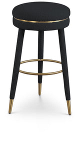 Coral Black Boucle Fabric Bar Stool - Ella Furniture