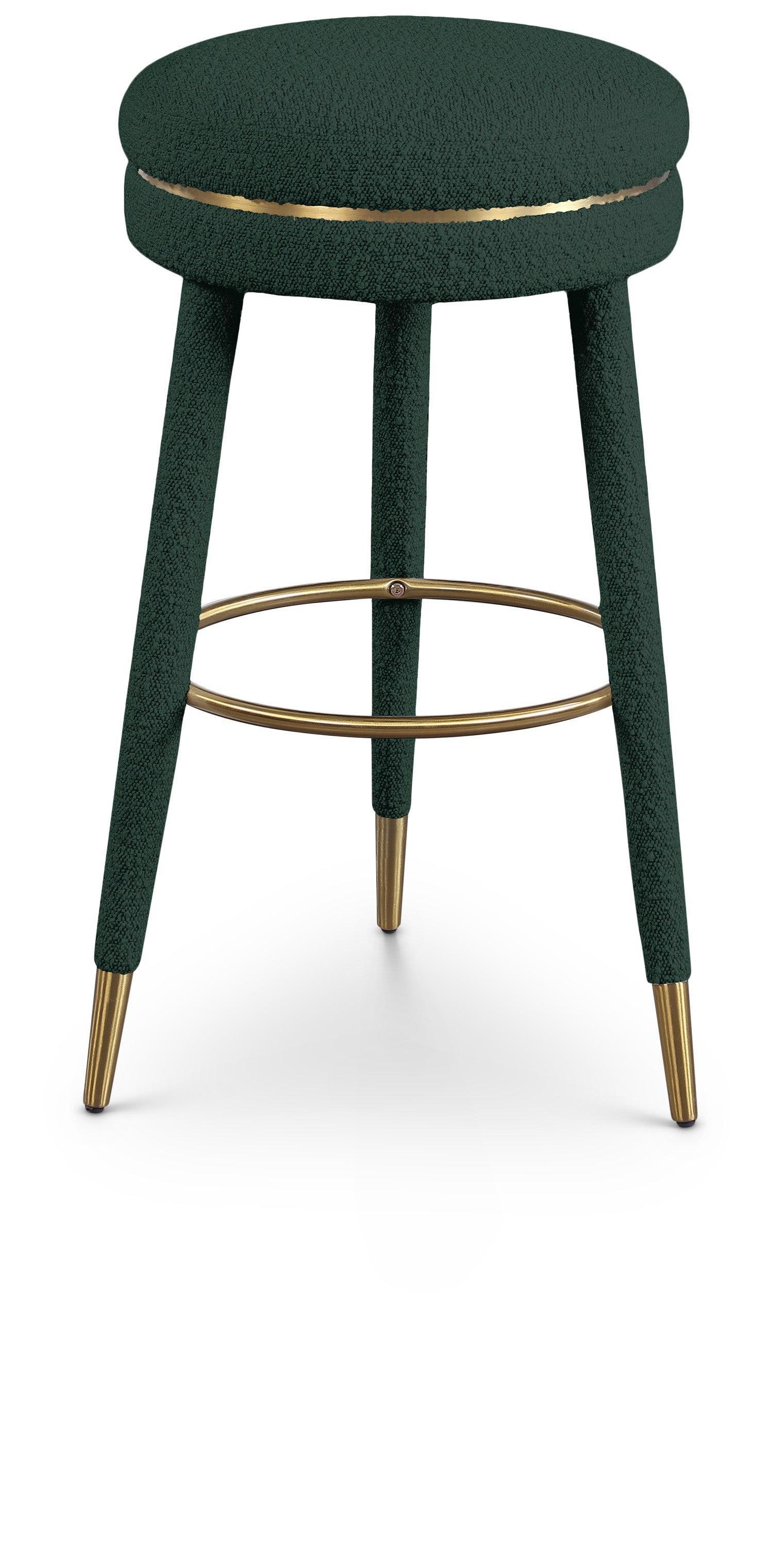 Coral Green Boucle Fabric Bar Stool - Ella Furniture
