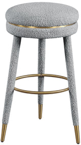 Coral Grey Boucle Fabric Bar Stool - Ella Furniture