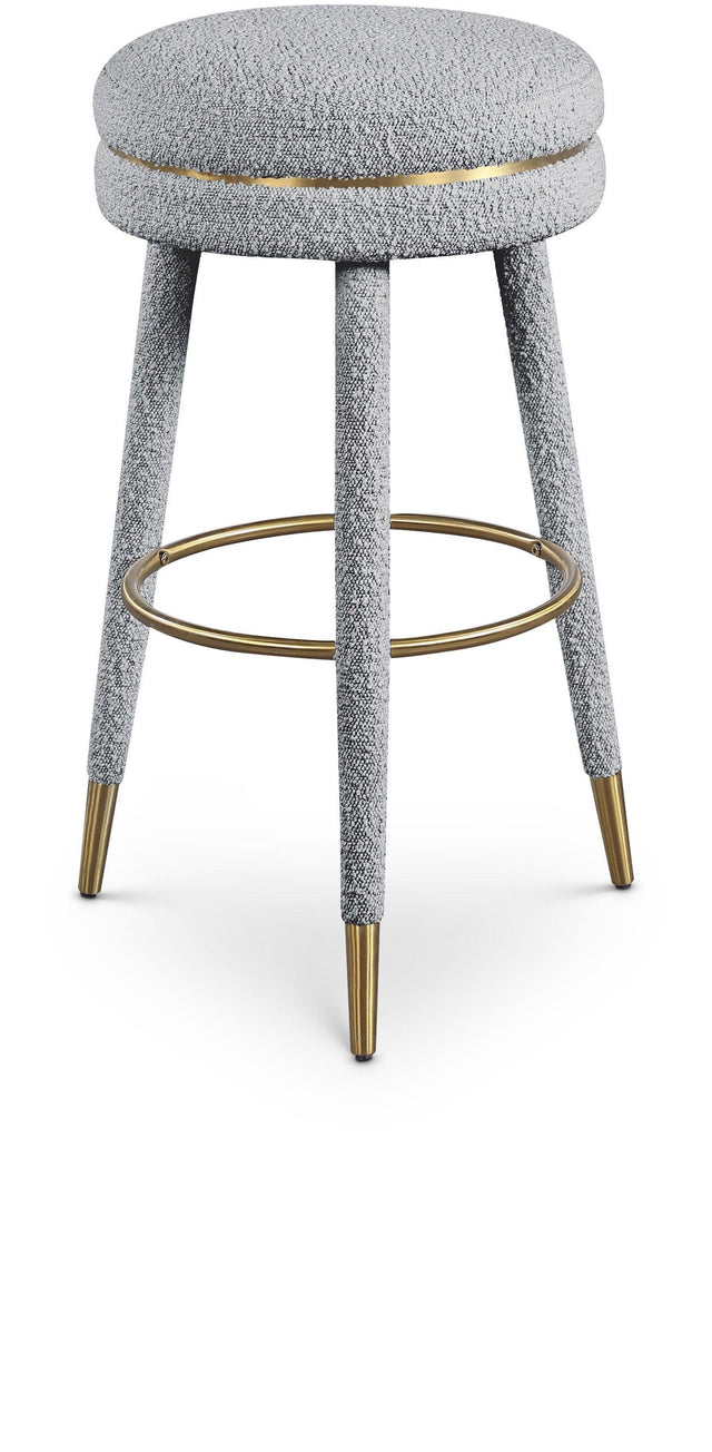Coral Grey Boucle Fabric Bar Stool - Ella Furniture