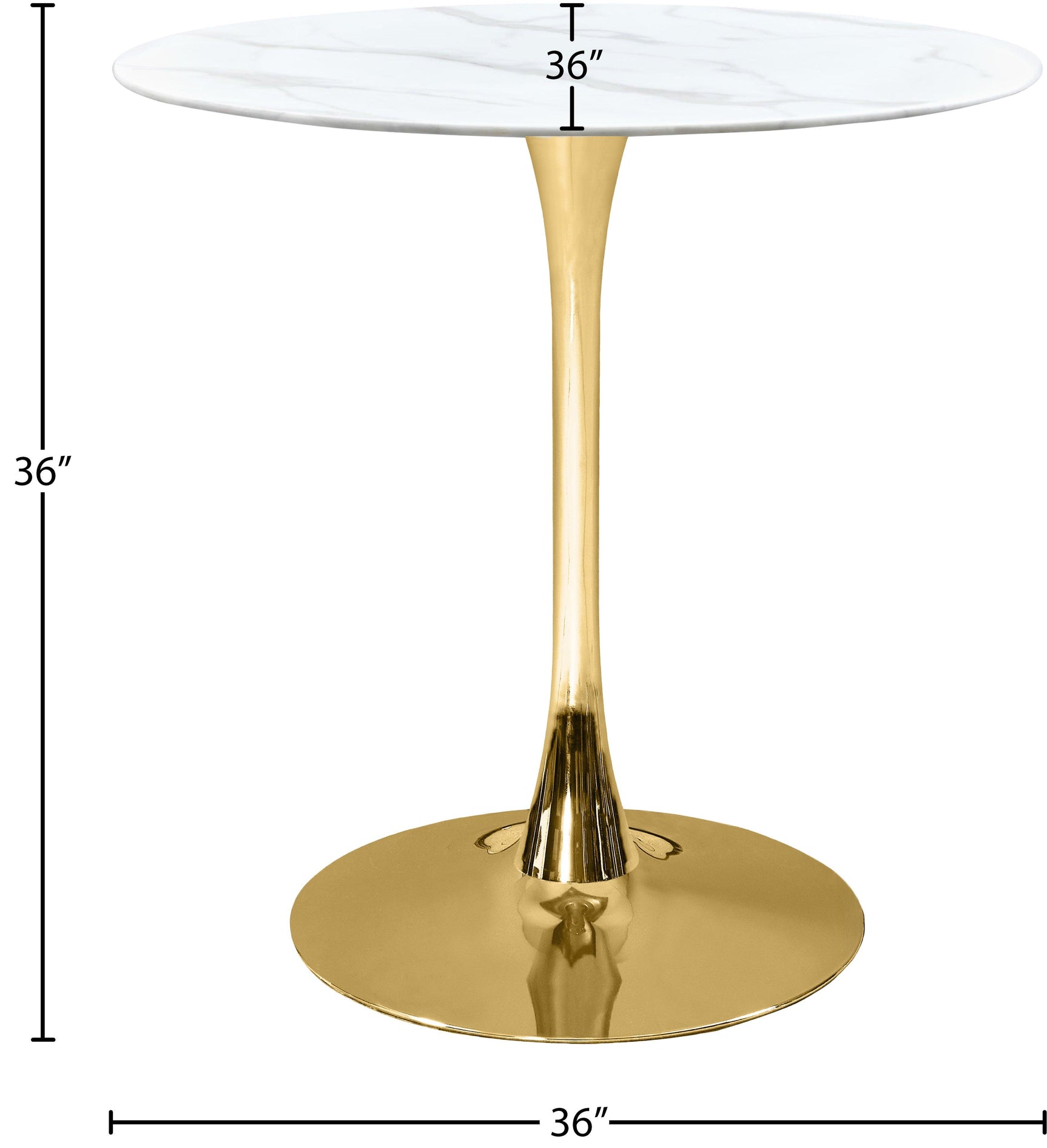 Tulip Gold 36" Counter Height Table - Ella Furniture