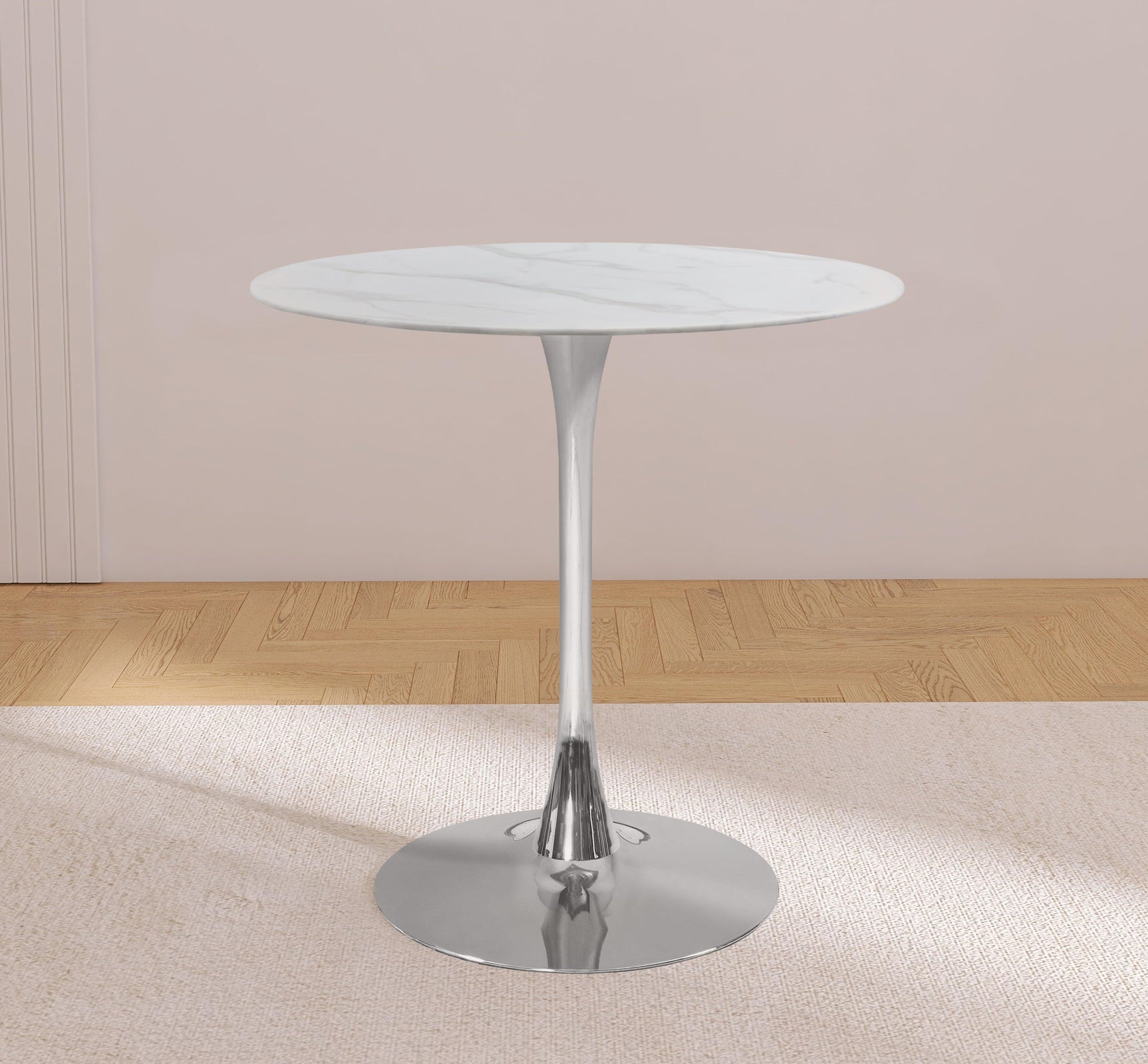 Tulip Silver 36" Counter Height Table - Ella Furniture