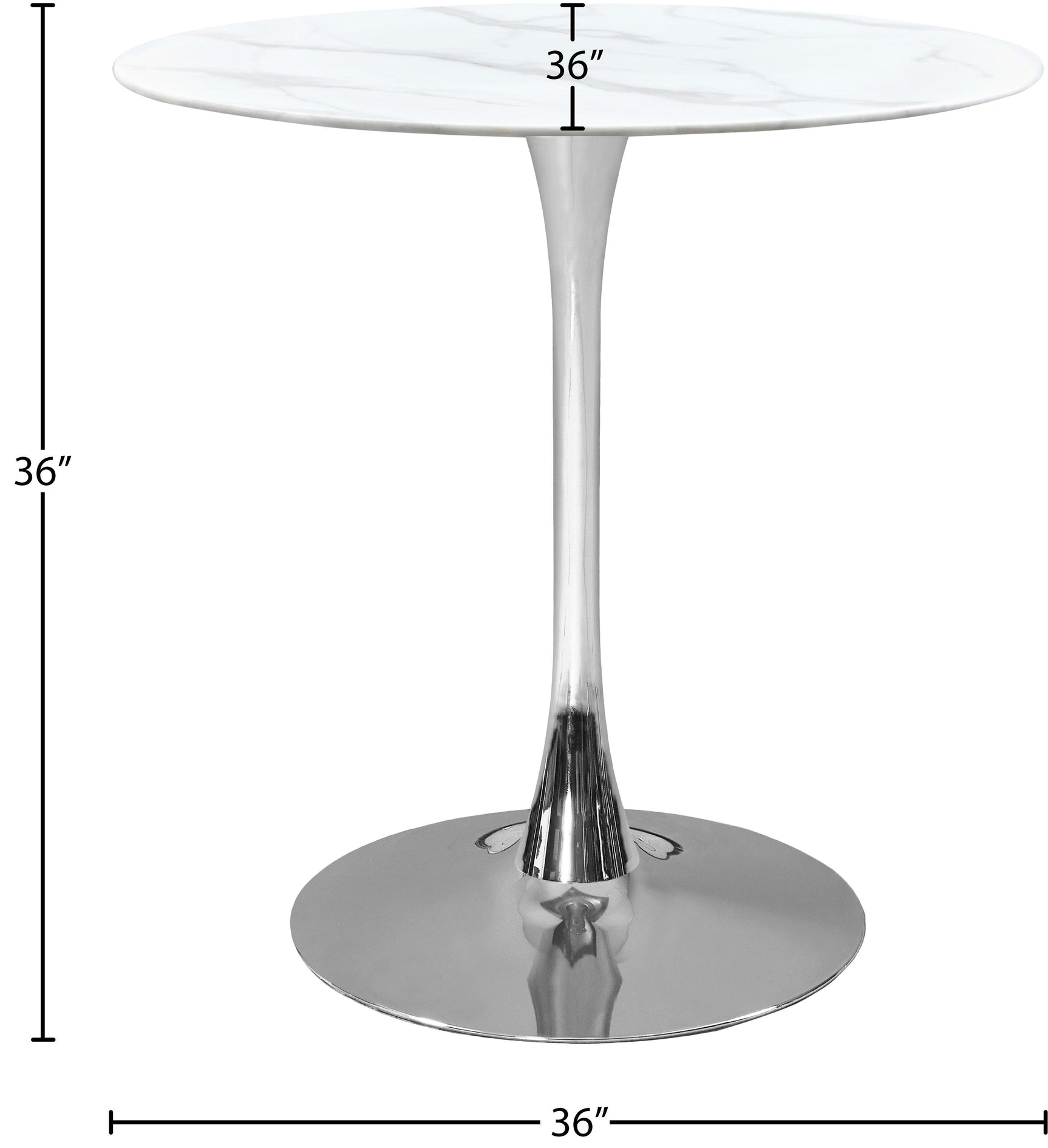 Tulip Silver 36" Counter Height Table - Ella Furniture