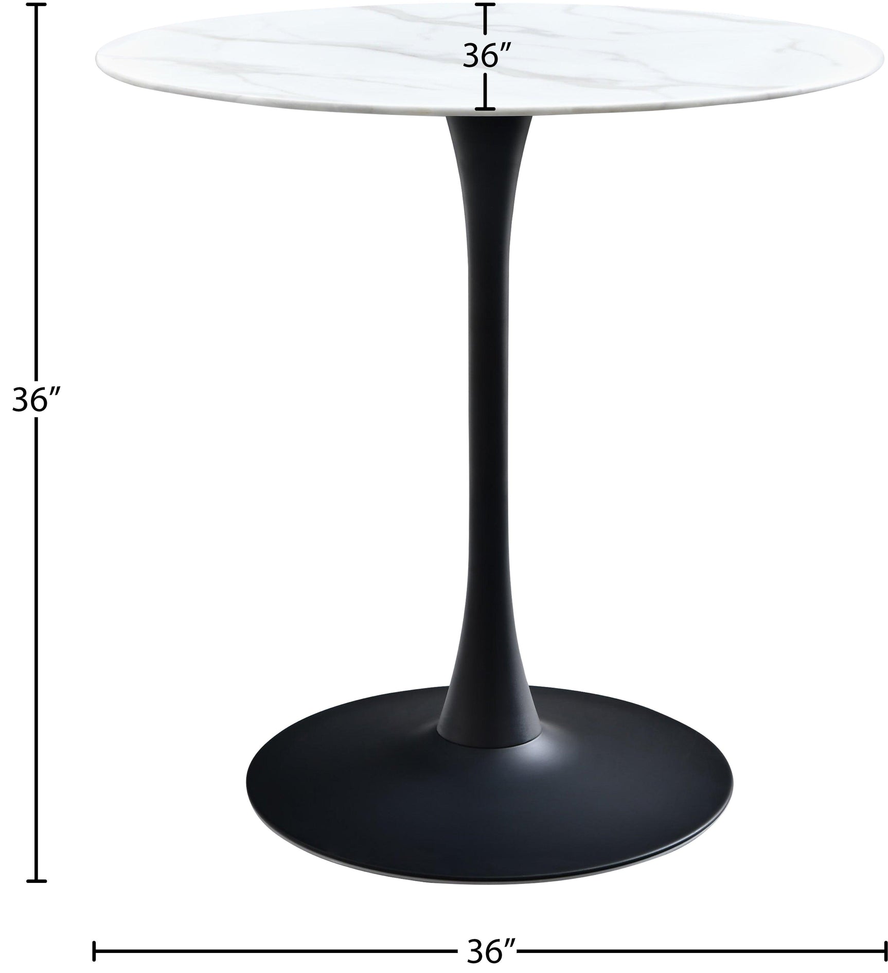 Tulip Black 36" Counter Height Table - Ella Furniture