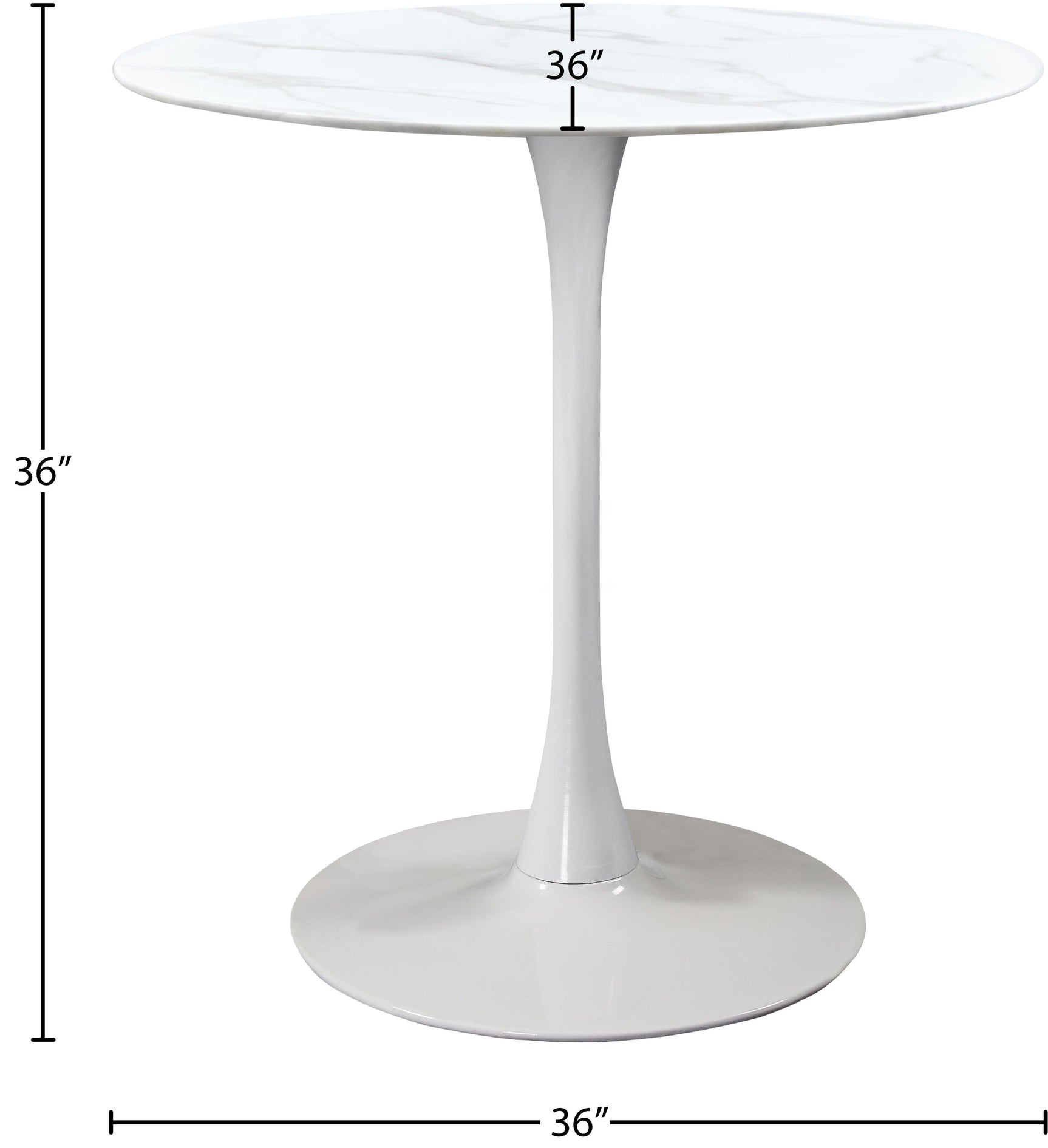 Tulip White 36" Counter Height Table - Ella Furniture