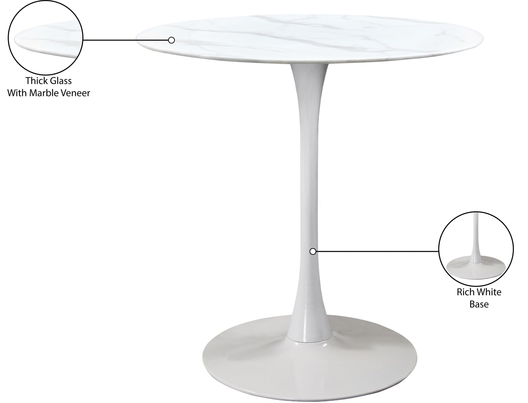 Tulip White 36" Counter Height Table - Ella Furniture