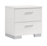 Felicity Eastern King Panel Bed With LED Lighting Glossy White - Ella Furniture