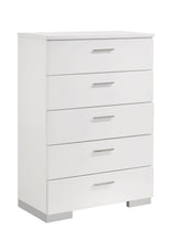 Felicity Eastern King Panel Bed With LED Lighting Glossy White - Ella Furniture