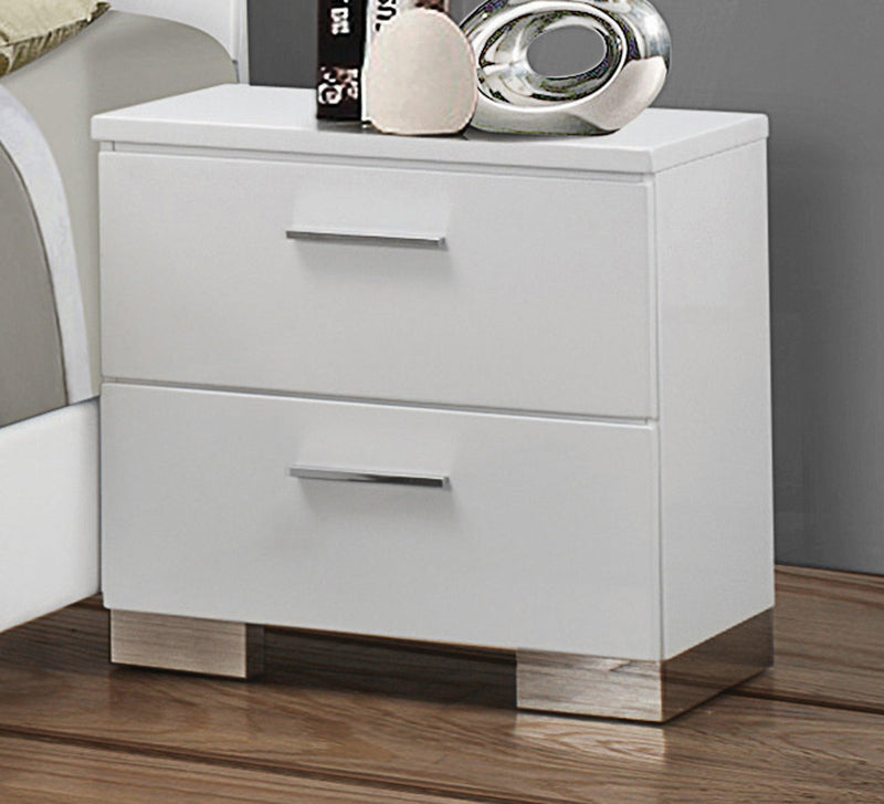 Felicity 9-Drawer Vanity Desk With Lighted Mirror Glossy White - Ella Furniture