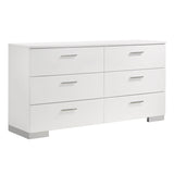 Felicity 2-Drawer Nightstand Glossy White - Ella Furniture