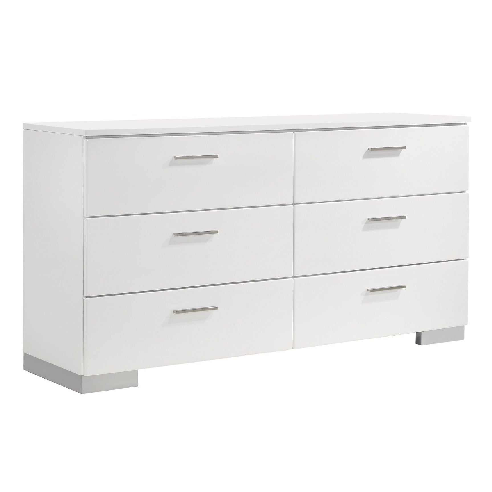 Felicity 9-Drawer Vanity Desk With Lighted Mirror Glossy White - Ella Furniture